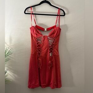 Outcast Red cut out lace up Mini Dress